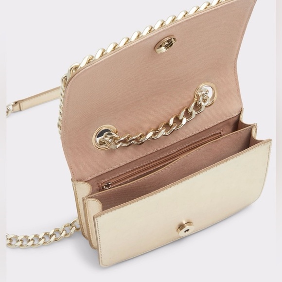 NWT Aldo Migreenwaldd Crossbody Bag, Gold - Picture 5 of 16